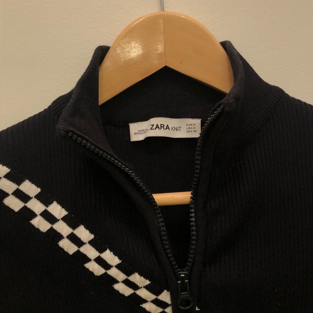 Quarter zip racing stripe Zara pullover